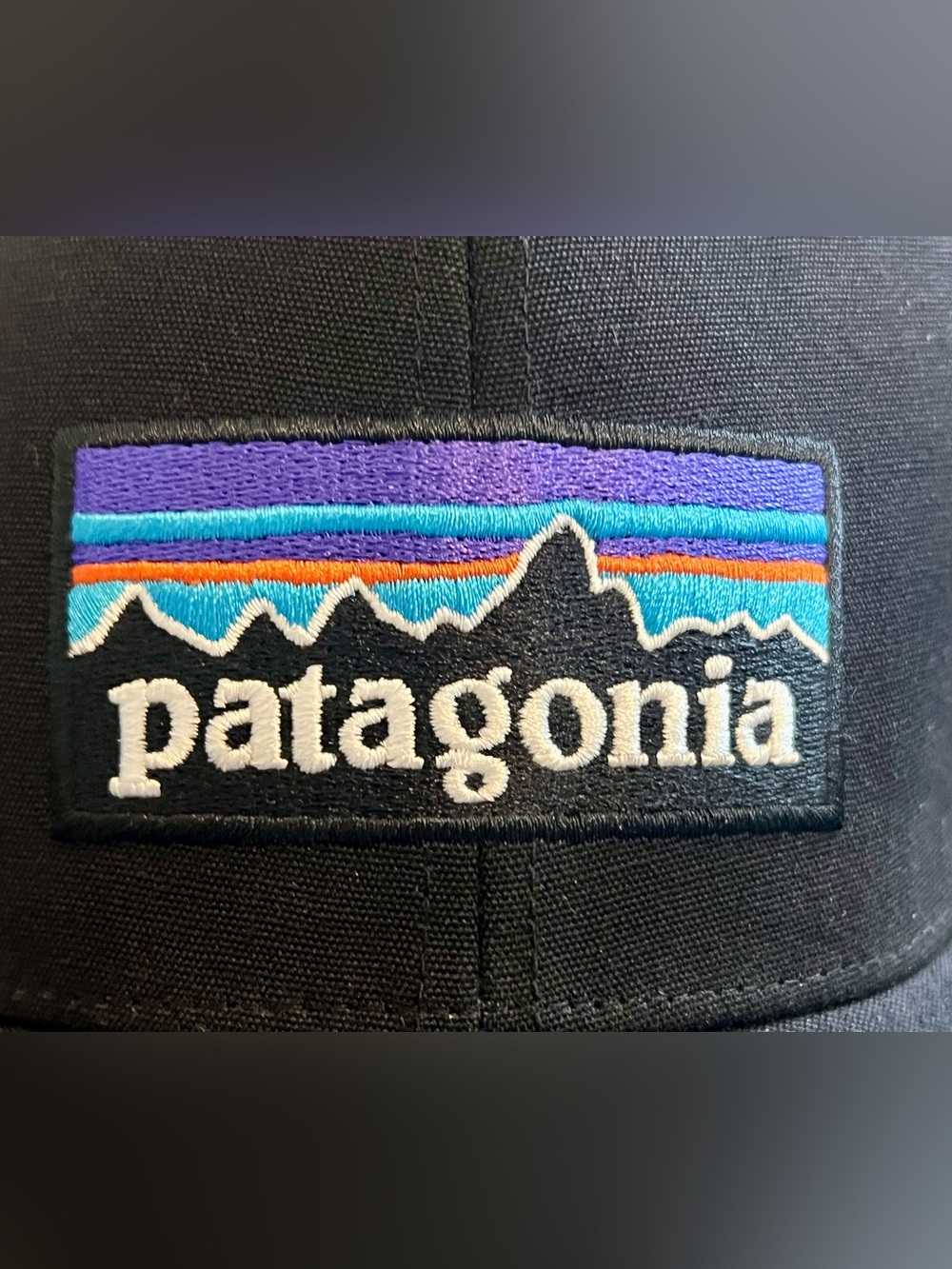 Patagonia Hat Black Baseball Cap Mesh Trucker Logo Patch NWOT Adjustable - Picture 2 of 6